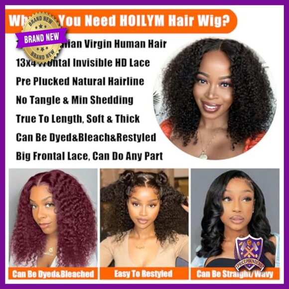 16 Inch Deep Wave Bob Wig Human Hair 200 Density 13x4 Lace Front main image 4